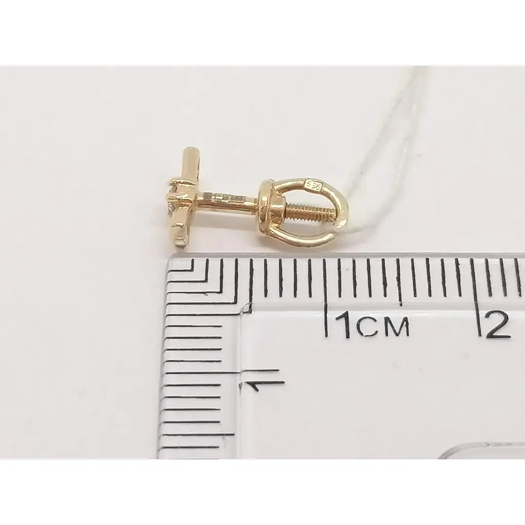 Золоті сережки-пуссети Родинні коштовності з фіанітами. 131079 - фото 4