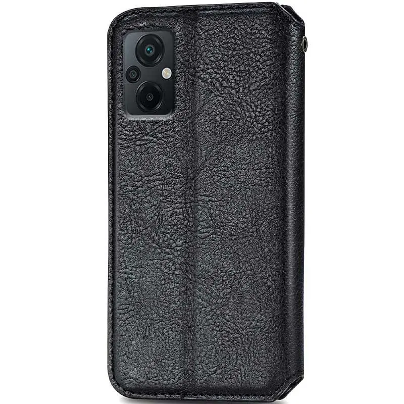 Кожаный чехол книга GETMAN Cubic PU для Xiaomi Poco M5 Черный, Искусственная кожа, Слот для визитки - фото 2
