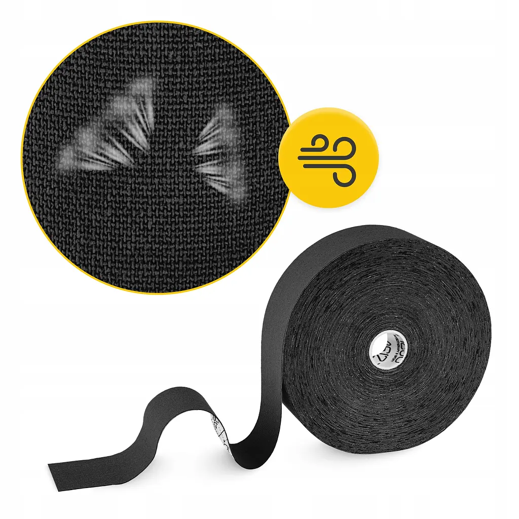 Стрічка кінезіологічна (кінезіо тейп) 4FIZJO 5 см x 31 м Black (P-5905973405522) - фото 5