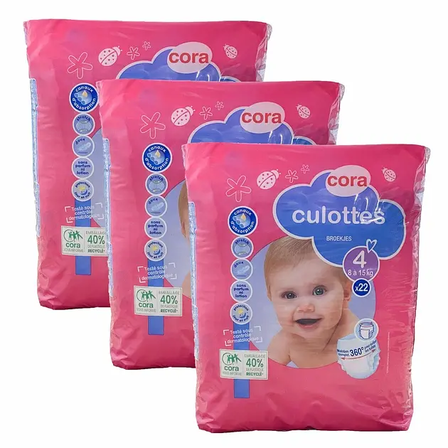 Дитячі підгузки - трусики Cora 4 (8-15 кг), 66 шт