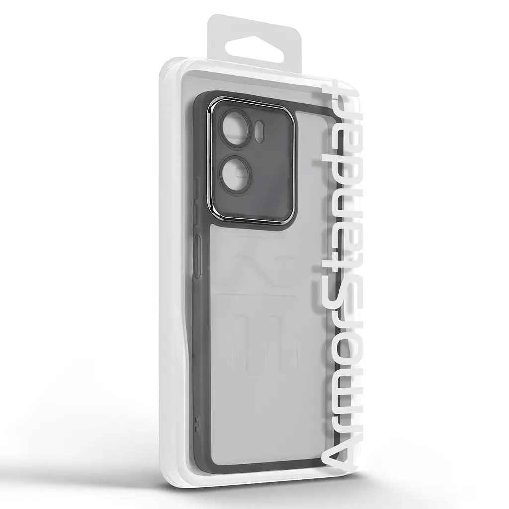 Защитный чехол для Motorola G06 4G/G06 Power 4G, Shade, черный, TPU+PC, матовый, защита всего корпуса, панель-накладка, противоударный, с большими бортами, амортизирует удары при падениях, ArmorStandart (ARM89066) - фото 3