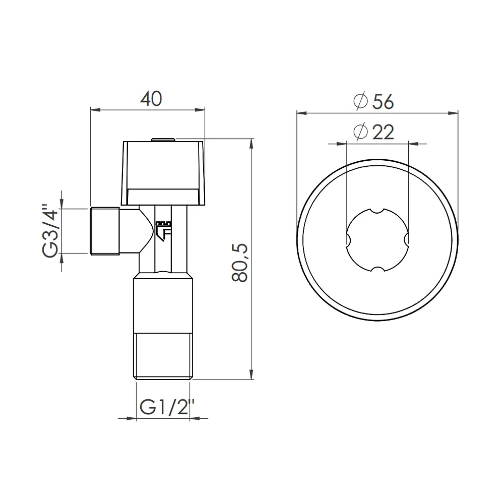Кран приладовий кульовий SD Forte 1/2"х3/4" SF340W1520 - фото 2