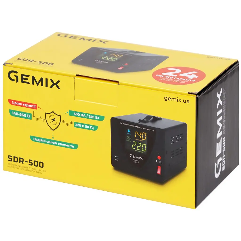 Стабилизатор напряжения Gemix SDR-500 500 ВА/350 Вт ступенчатый - фото 3