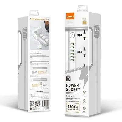 Мережевий фільтр живлення LDNIO (SC5614) 5роз. 3USB 2м (SC5614) - фото 5