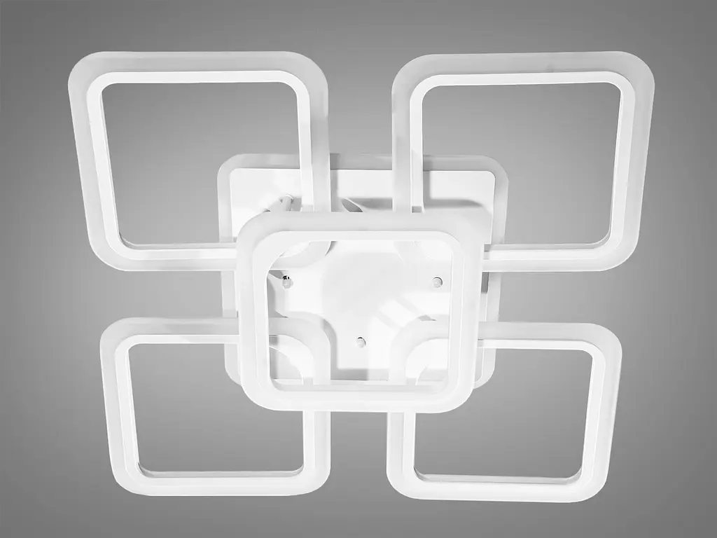Люстра стельова LED Diasha A8060/4+1WH, 120W, 4100K, білий метал, сучасний стиль для спальні - фото 3
