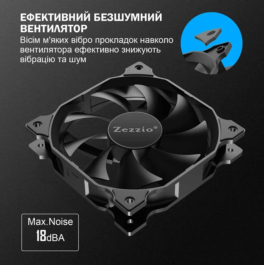 Комплект вентиляторів Zezzio ZA-120 V2 3in1 - фото 9