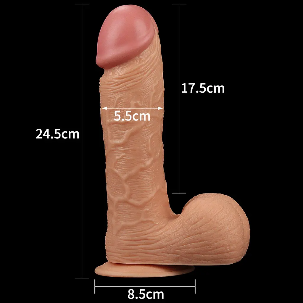 Большой фаллоимитатор LoveToy Legendary King Sized Realistic 25.5 см телесный - фото 8