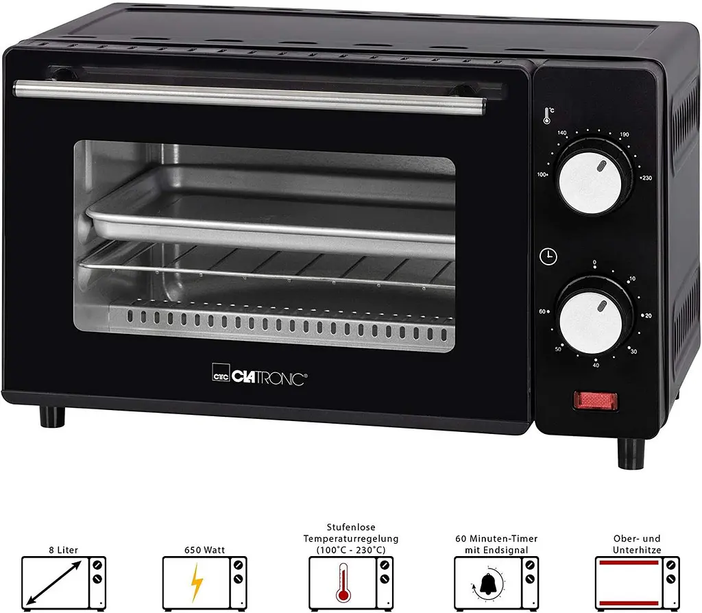 Електродуховка Clatronic MB 3746 Black 8 л - фото 7