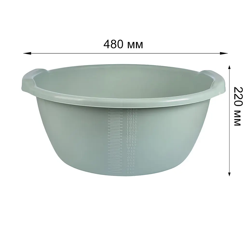 Таз Stars Plast круглий сірий 15 л (94126/сір) - фото 2