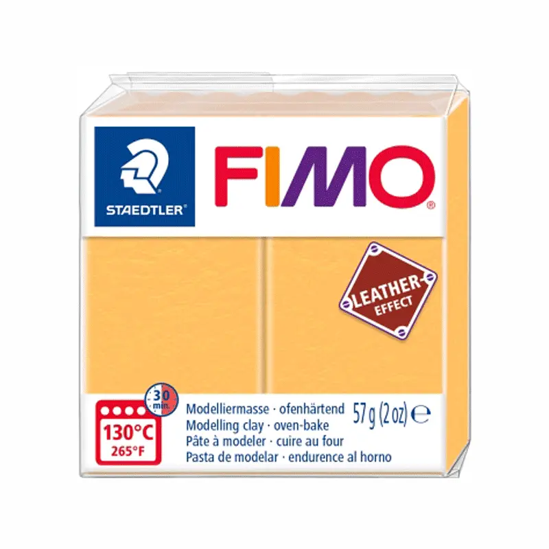 Пластика Leather-effect, Шафран жовтий, 57 г, Fimo (4007817053003) - фото 2
