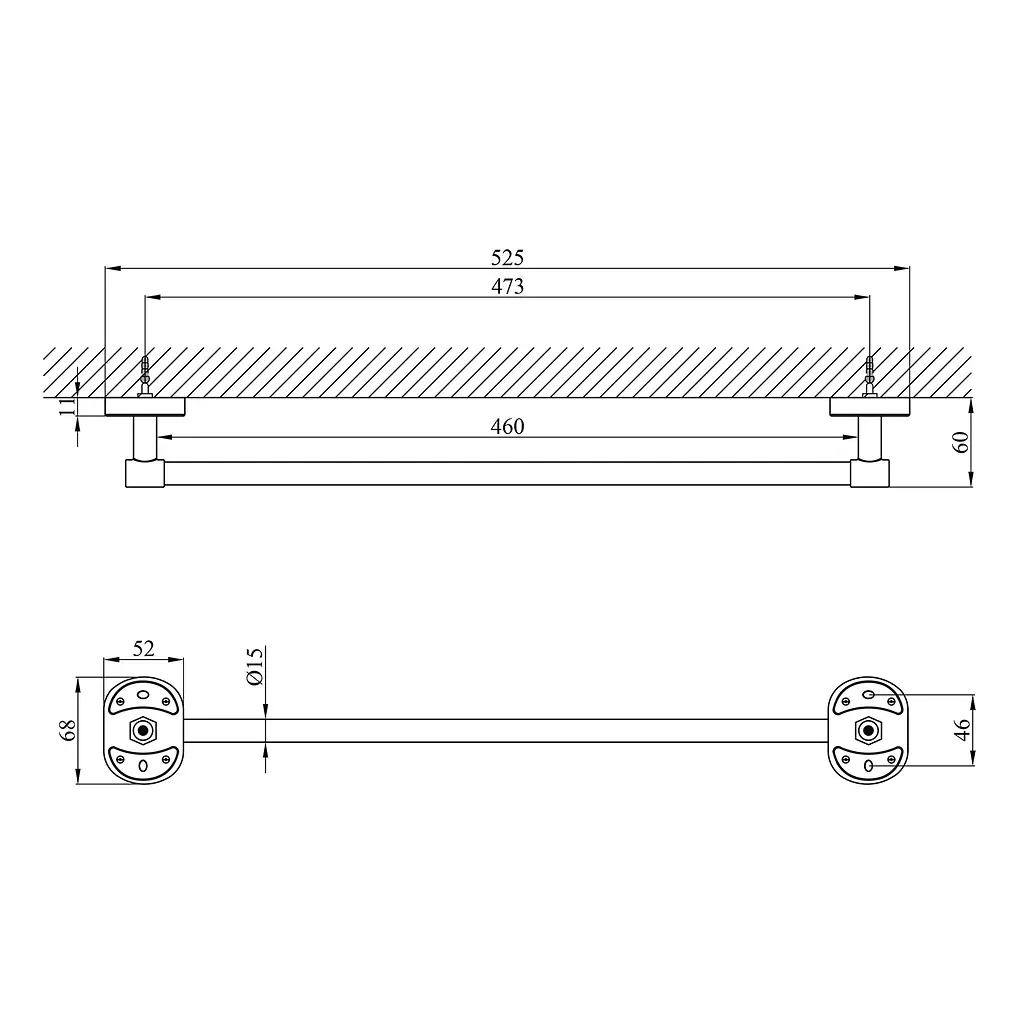 Держатель для полотенца Kroner KRM Elbe - ACC2901-1 CV022848 Хром - фото 2