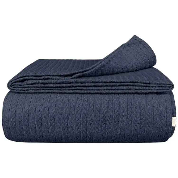 Плед покривало Cosas Navy Knitted Braid 230х240 см косичка (Blanket_65-1Navy_KnittedBraid_230x240)