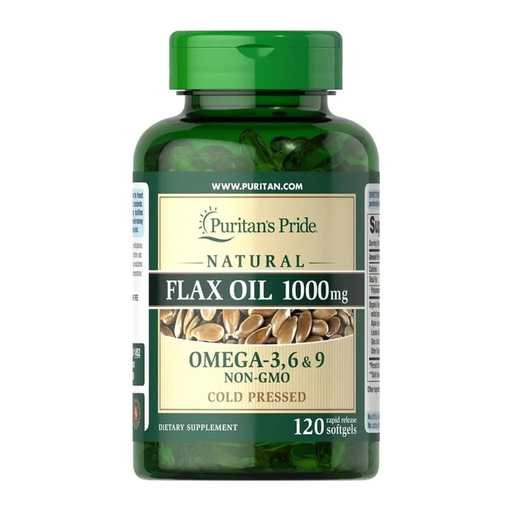 Натуральна лляна олія Puritans Pride Natural Flax Oil 1200 мг 120 softgels