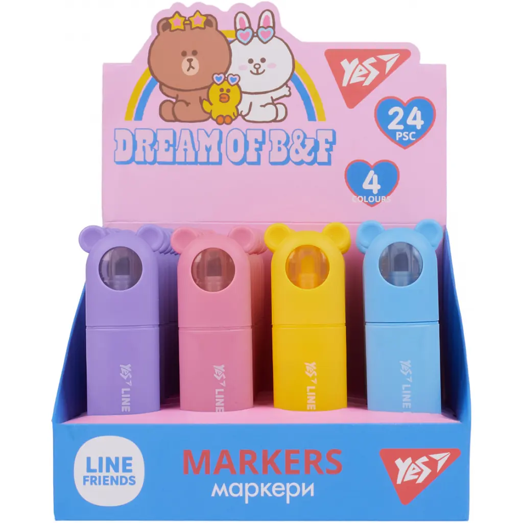 Маркер текстовий Yes Line Friends (391100) - фото 6
