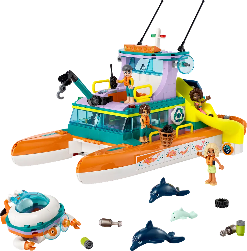 Уценка. Конструктор LEGO Friends Лодка морской спасательной бригады, 717 деталей (41734) - фото 2
