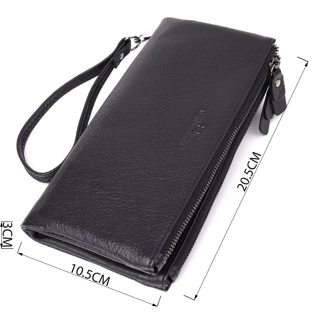 Практичний шкіряний гаманець на три відділення ST Leather 23111 чорний - фото 6