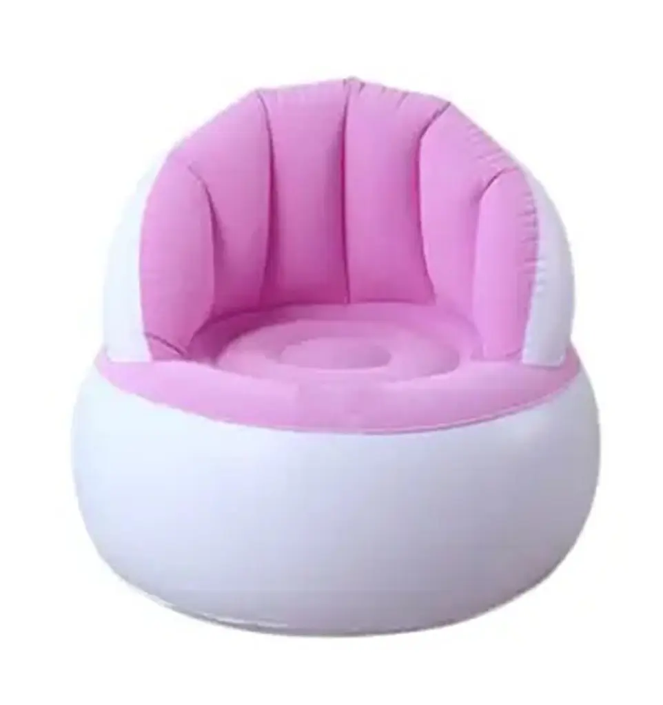 Надувне садове крісло Sofa AND LY-10 для відпочинку 85 х 85 х 74 см. високоякісна бавовна + міцна ПВХ з вологостійким покриттям Рожевий  - фото 3