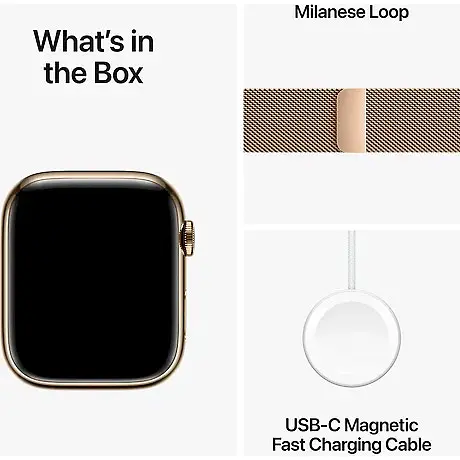 Смарт-годинник Apple Watch Series 9 GPS + Cellular 45mm Gold Stainless Steel with Gold Milanese Loop [MRMU3] [92679] - фото 9