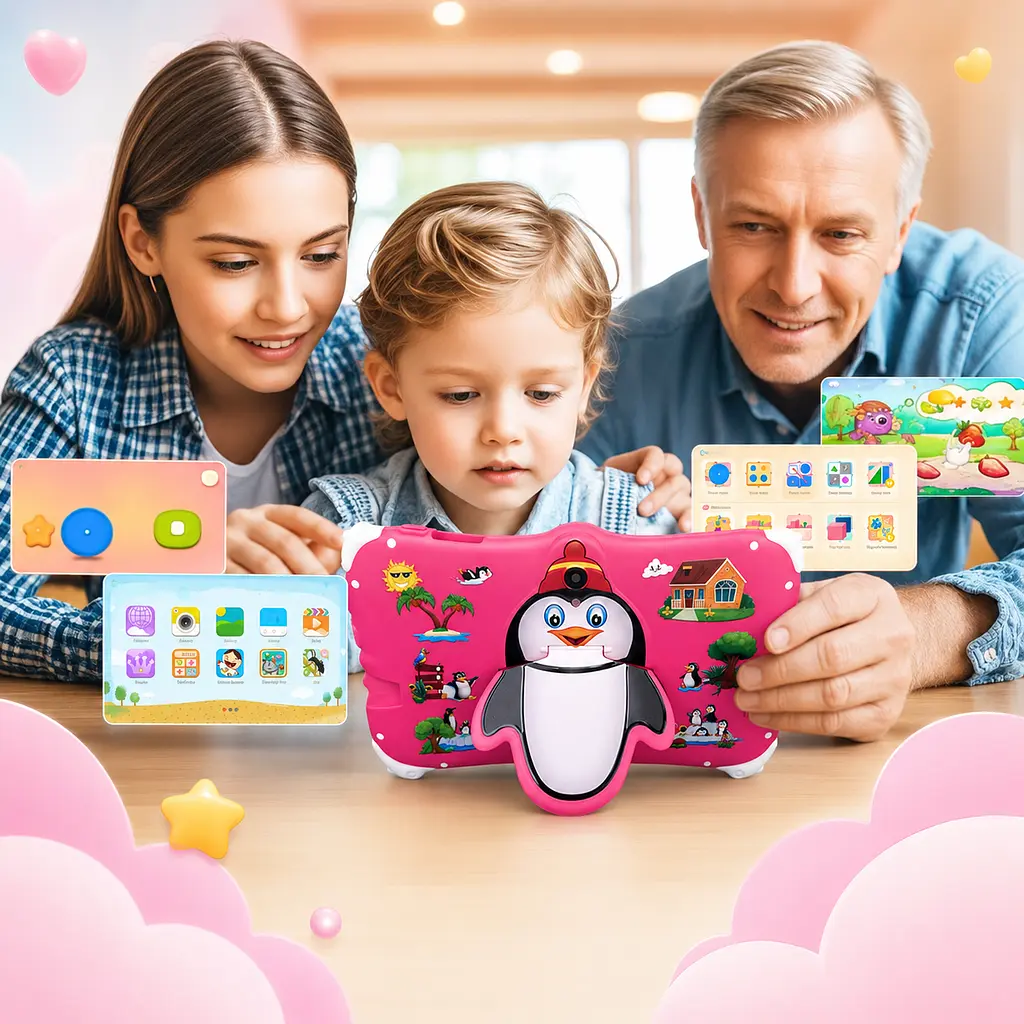 Дитячий планшет Meijiahui K1 Android-15 Penguin / Планшет 7" 6GB / 128GB / Дитячий планшетний ПК з екраном 7 дюймів Рожевий - фото 4