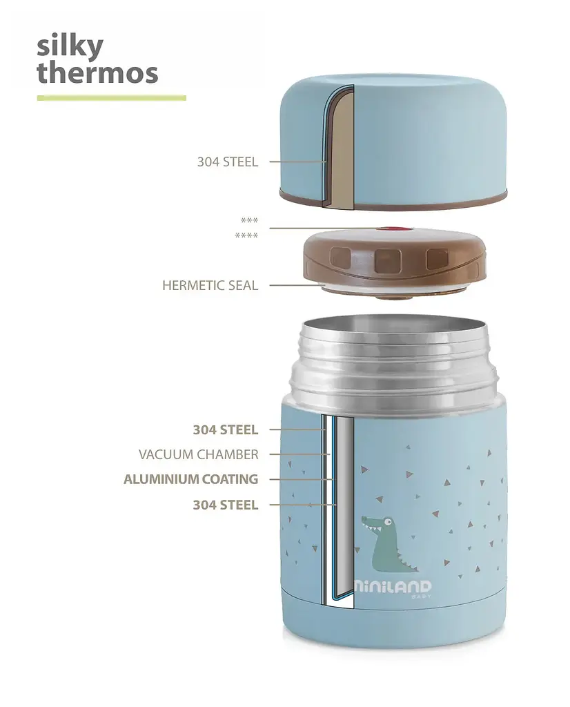 Термос для їжі Miniland Silky Food, 600 мл, блакитний (89221) - фото 2