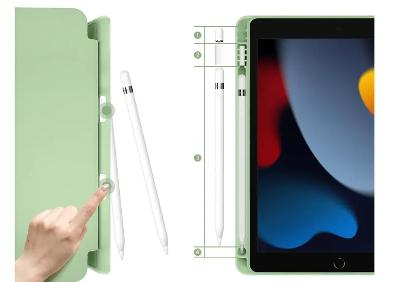 Чехол-книжка DK для Apple iPad 10.2" 7gen 2019 экокожа/силикон Smart Case cлот cтилус (011189) (light green) - фото 2