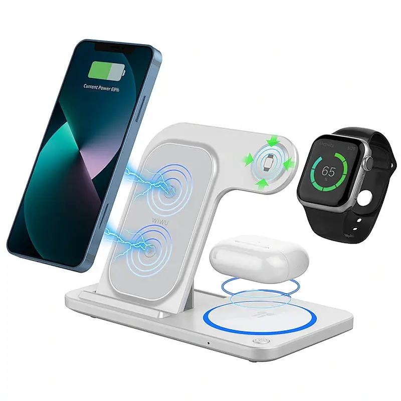 БЗП Wi-W020 3 in 1 Wireless Charger White Wiwu teh0029900 - фото 5
