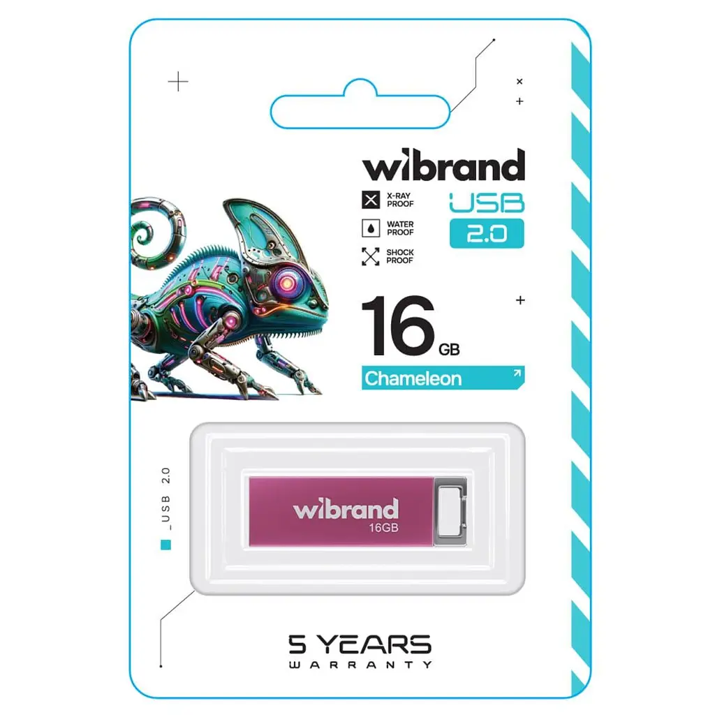 Flash Wibrand USB 2.0 Chameleon 16Gb Pink - фото 2