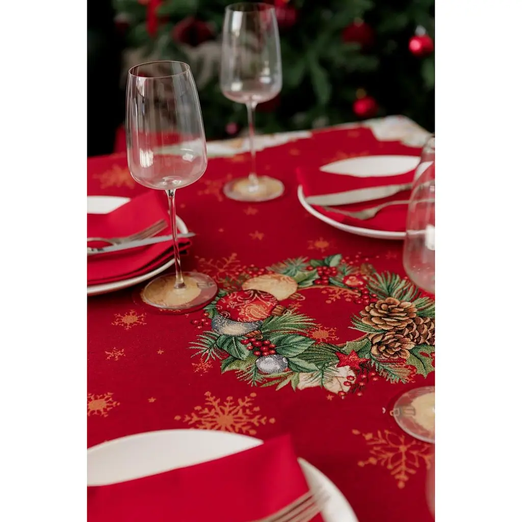 Скатерть гобеленовая Прованс Present с люрексом 136 см (41829) - фото 4