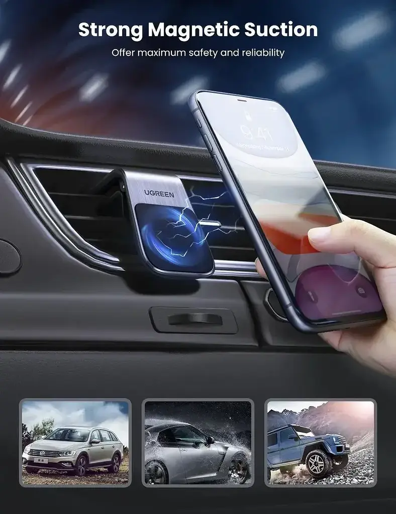 Автотримач для телефона Ugreen LP290 Waterfall Magnetic Phone Holder - фото 3