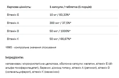 Комплекс витамин Allnutrition Vitamin ADEK Complex 60 капсул - фото 2