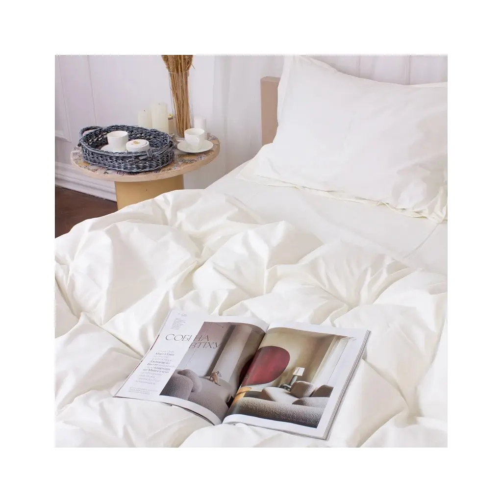 Постільна білизна MirSon Poplin Line 002 Milky White 160 x 220 (2200006277781) - фото 3