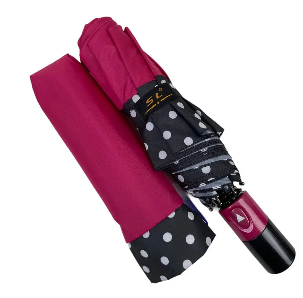 Женский складной зонтик полуавтомат S&L 98 см розовый - фото 6