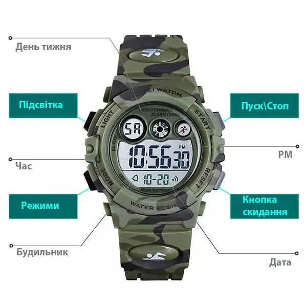 Годинник Skmei Kids KamoGreen - фото 8
