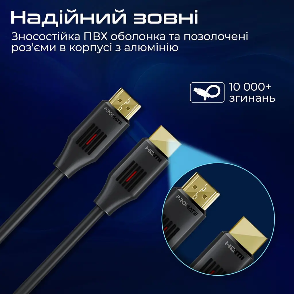 Кабель Promate HDMI-HDMI V 2.0 1.5 м (prolink4k60-150) - фото 5