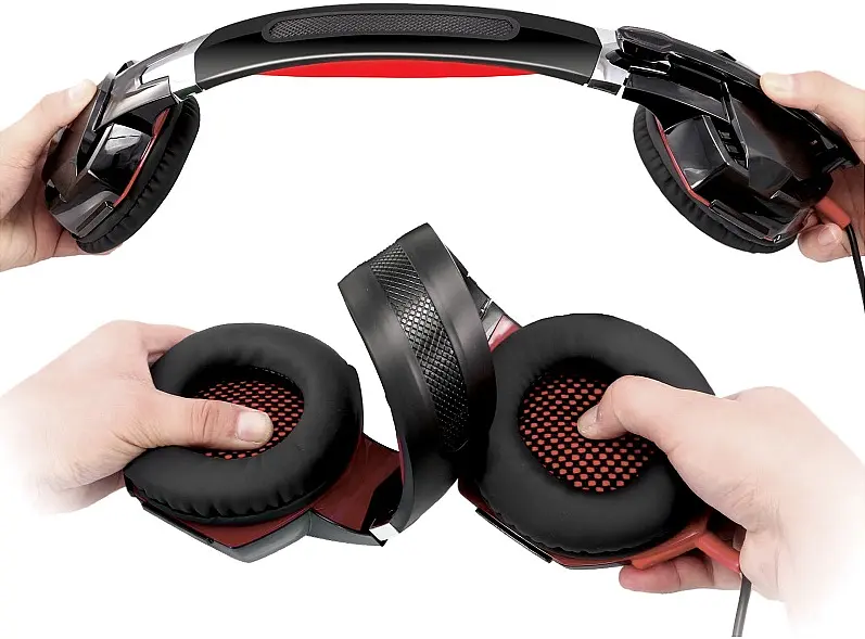 Навушники REAL-EL GDX-8000 Vibration Surround 7.1 Backlit black-red (EL124100017) - фото 4