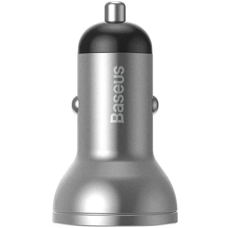 Автомобільний зарядний пристрій Baseus Digital Display Dual USB 4.8A Car Charger 24W CCBX-0S Silver - фото 2