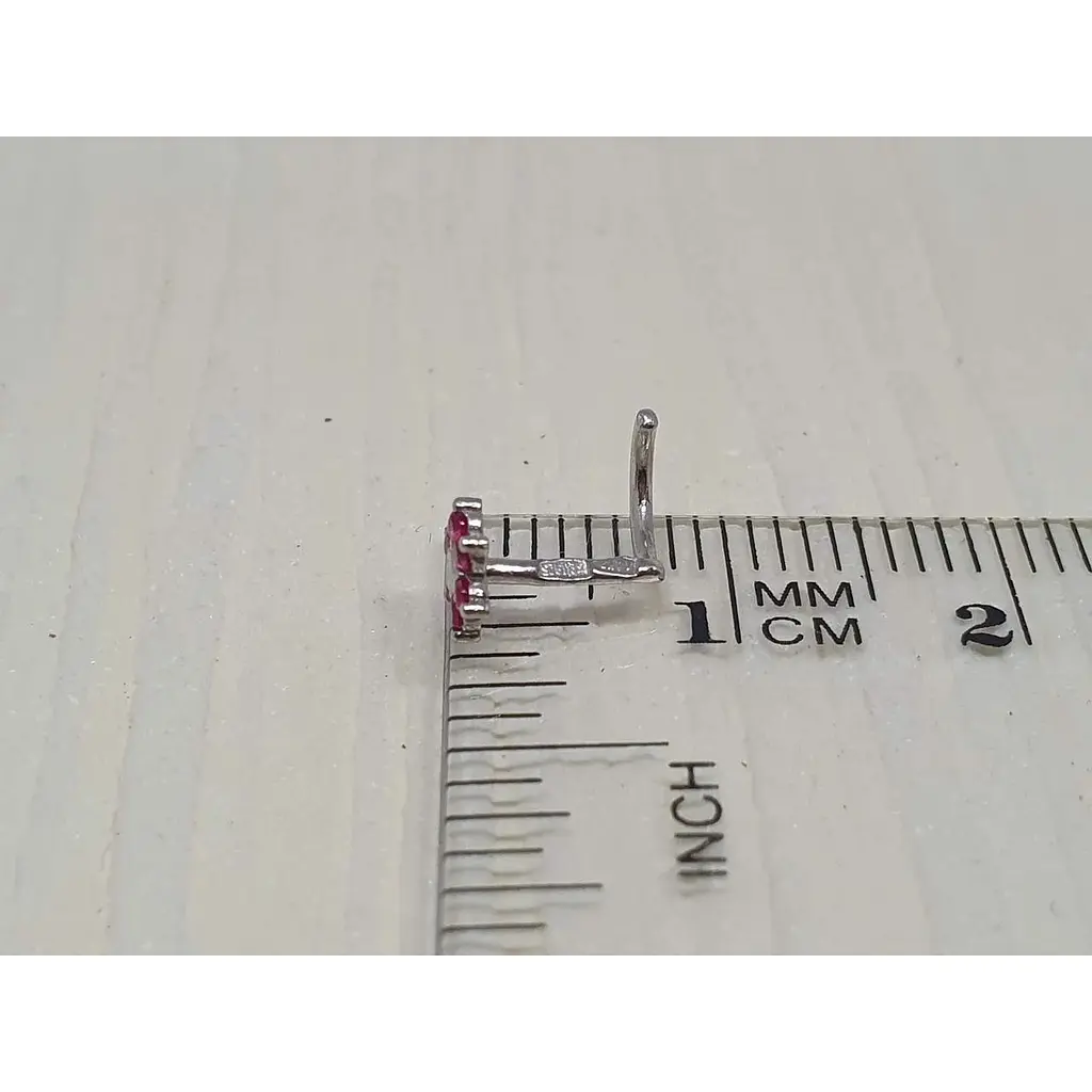 Серебряная серьга-пирсинг Астор в нос с фианитами. 8182434Р Розовый - фото 3