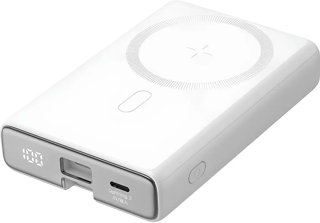 УМБ Joyroom Magnetic Wireless 10000mAh JR-PBM01 20W QC, USB-C In/Out White - фото 2