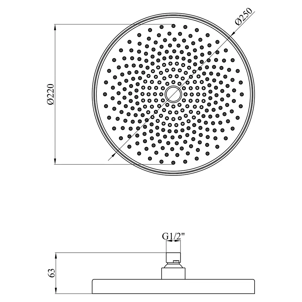 Лійка для верхнього душу Kroner Element 2801562923Z-5301 (CV036158) - фото 3
