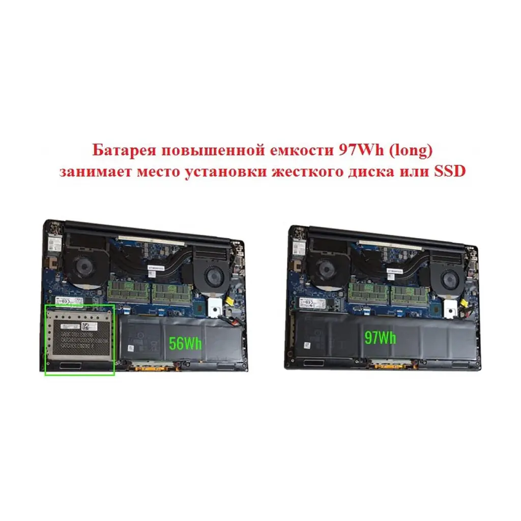 Акумулятор до ноутбука Dell XPS 15-9560 (short) H5H20, 56Wh (4649mAh), 3cell, 11.4V, Li- (A47314) - фото 4