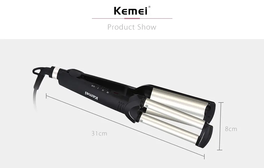 Потрійна плойка Kemei Km-2022 - фото 4