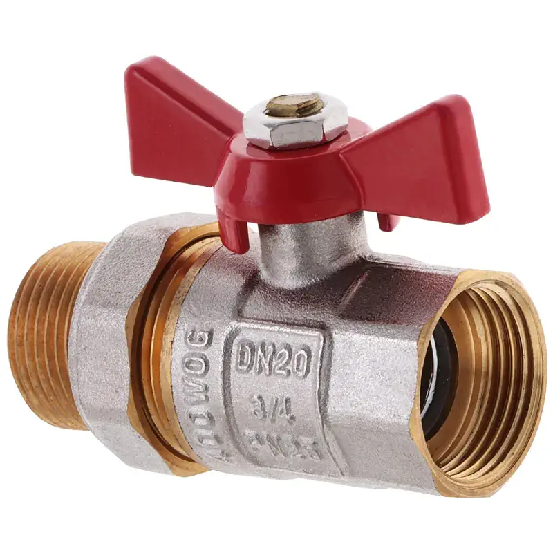 Кран з американкою Waterpro 3/4" прямий червоний WP0152