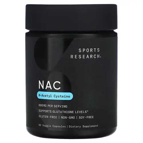 NAC (N-ацетил-L-цистеїн) NAC (N-Acetyl-Cysteine) 600 mg 90 капсул Sports Research vit0006617