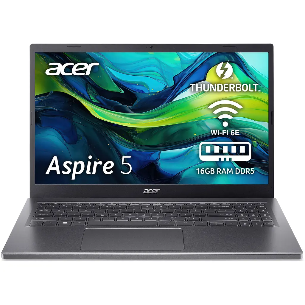 Ноутбук Acer Aspire 5 A515-58M-74FT з процесором Intel Core i7-1355U pana la 5.0 GHz, 15.6", Full HD, IPS, 16GB DDR5, 512GB SSD, Intel Iris Xe графікою, NO OS, Steel сірий - фото 3