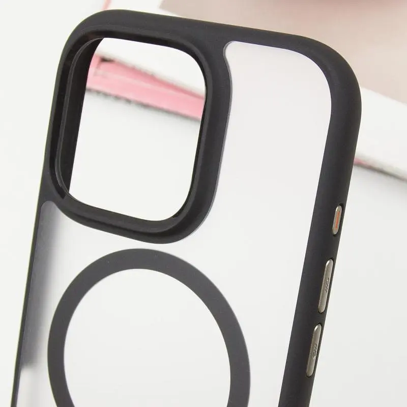 TPU+PC чохол Blueo Skin Friendly Frosted with MagSafe для Apple iPhone 16 Pro Max (6.9) Чорний / Black - фото 6
