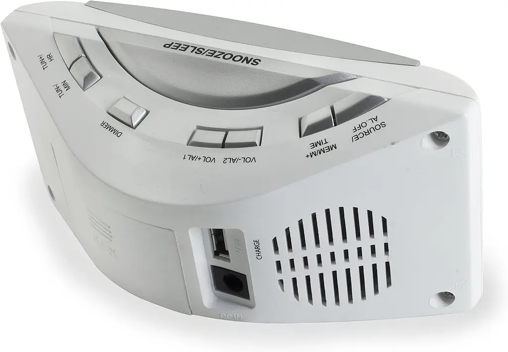 Радіокерований годинник цифровий Soundmaster UR122WE сірий / білий - фото 2