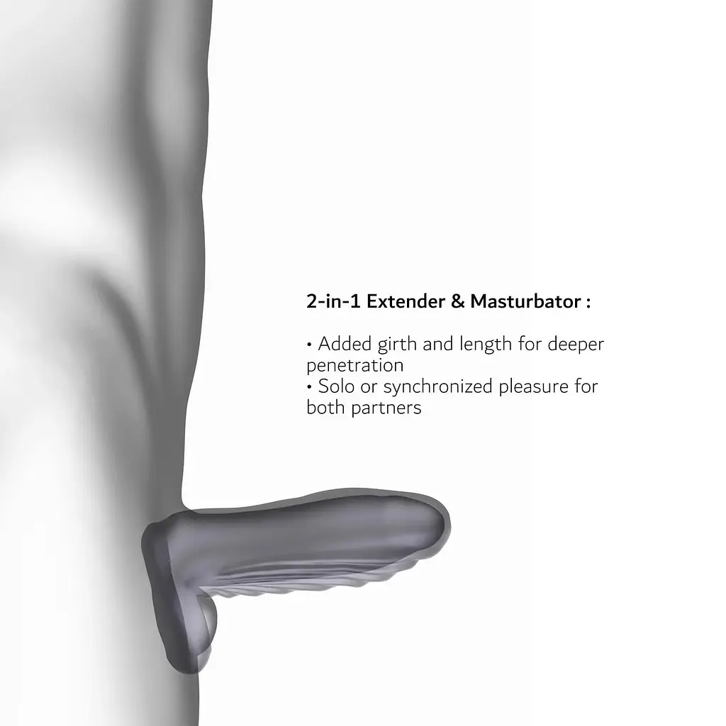 Насадка на пеніс Dorcel Man.Wand Ryzer Max, 18.2 см (сливовий) - фото 6