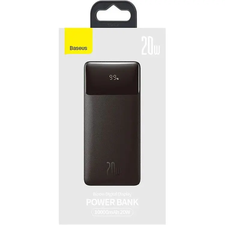 Портативная батарея Baseus Bipow Digital Display Fast Charge Power Bank 10000 mAh 20W PPBD050301 Black - фото 8