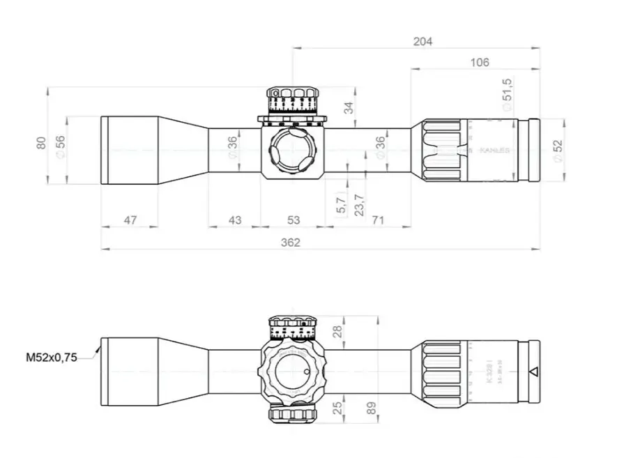Приціл оптичний KAHLES K328i DLR CCW 3.5-28x50 (36 мм) illum. Skmr4+ w-right FFP - фото 3