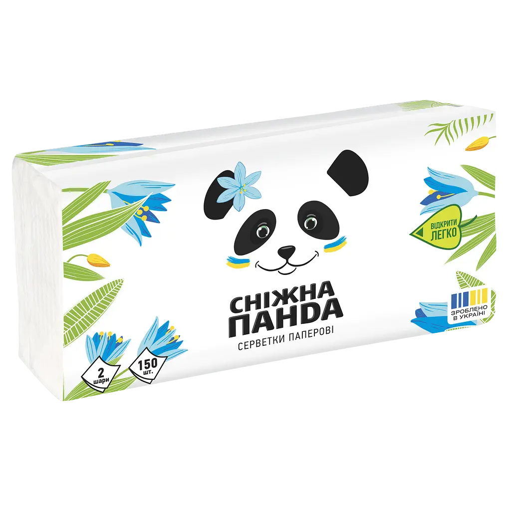 Серветки паперові Сніжна Панда двошарові дизайн в асортименті 150 шт. - фото 2
